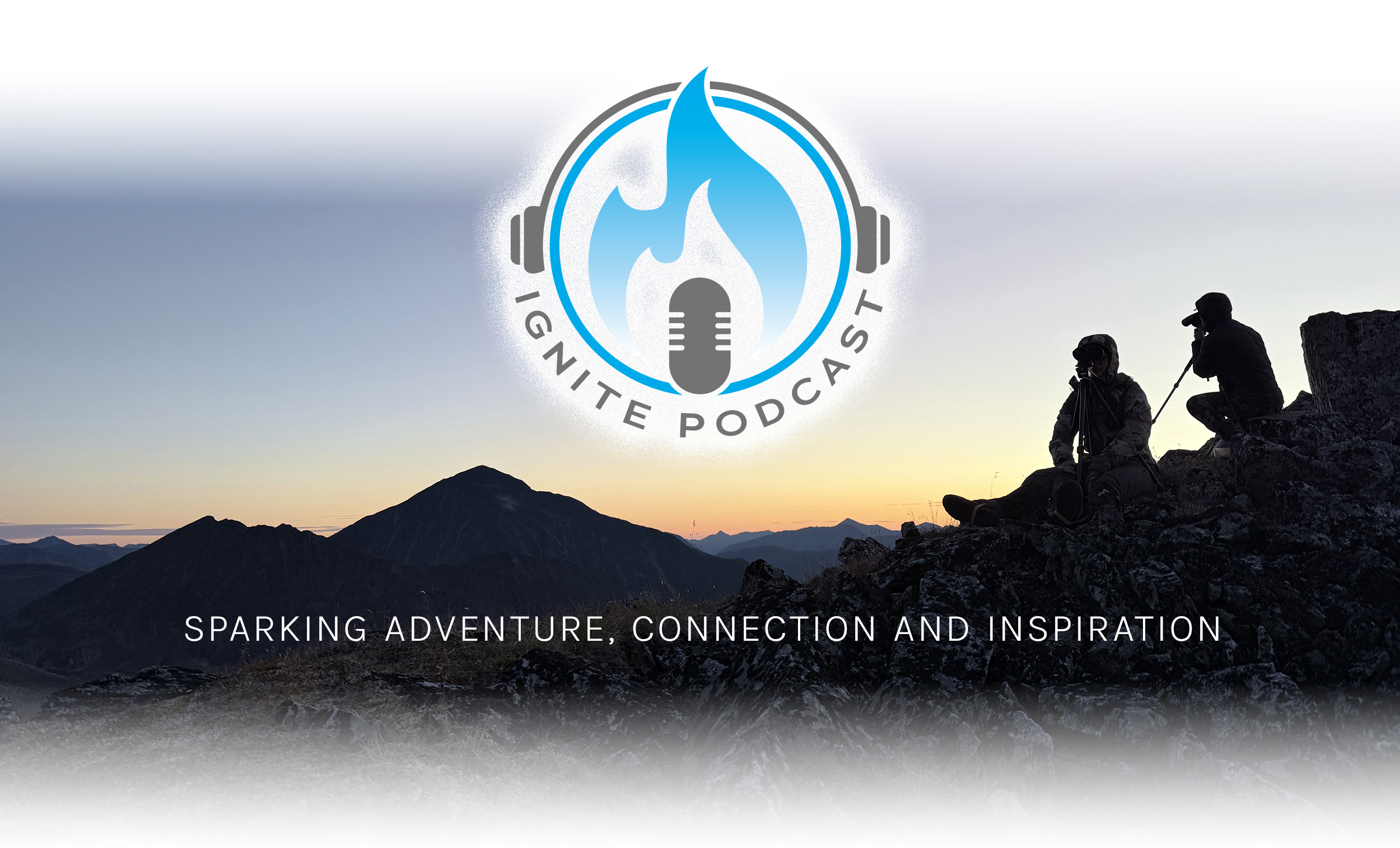 Ignite Podcast Opener with Sunset and two hunters